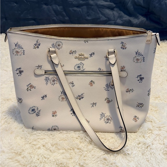 Coach Handbags - Coach Cream Floral Tote Bag
